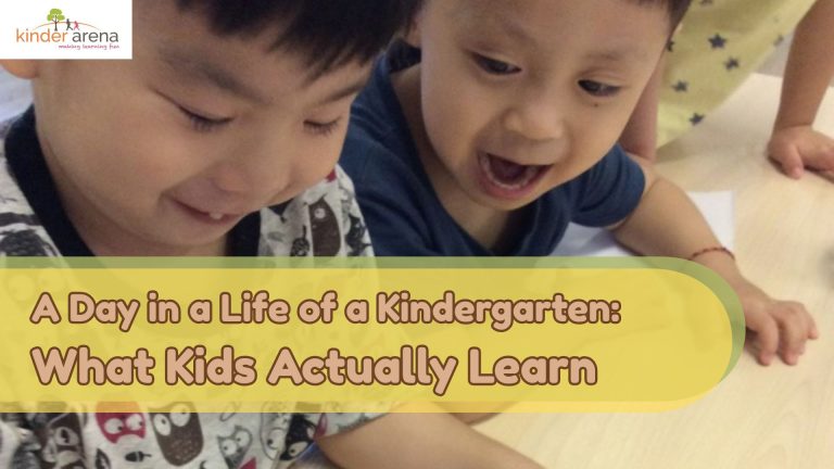 Children in kindergarten learn and play