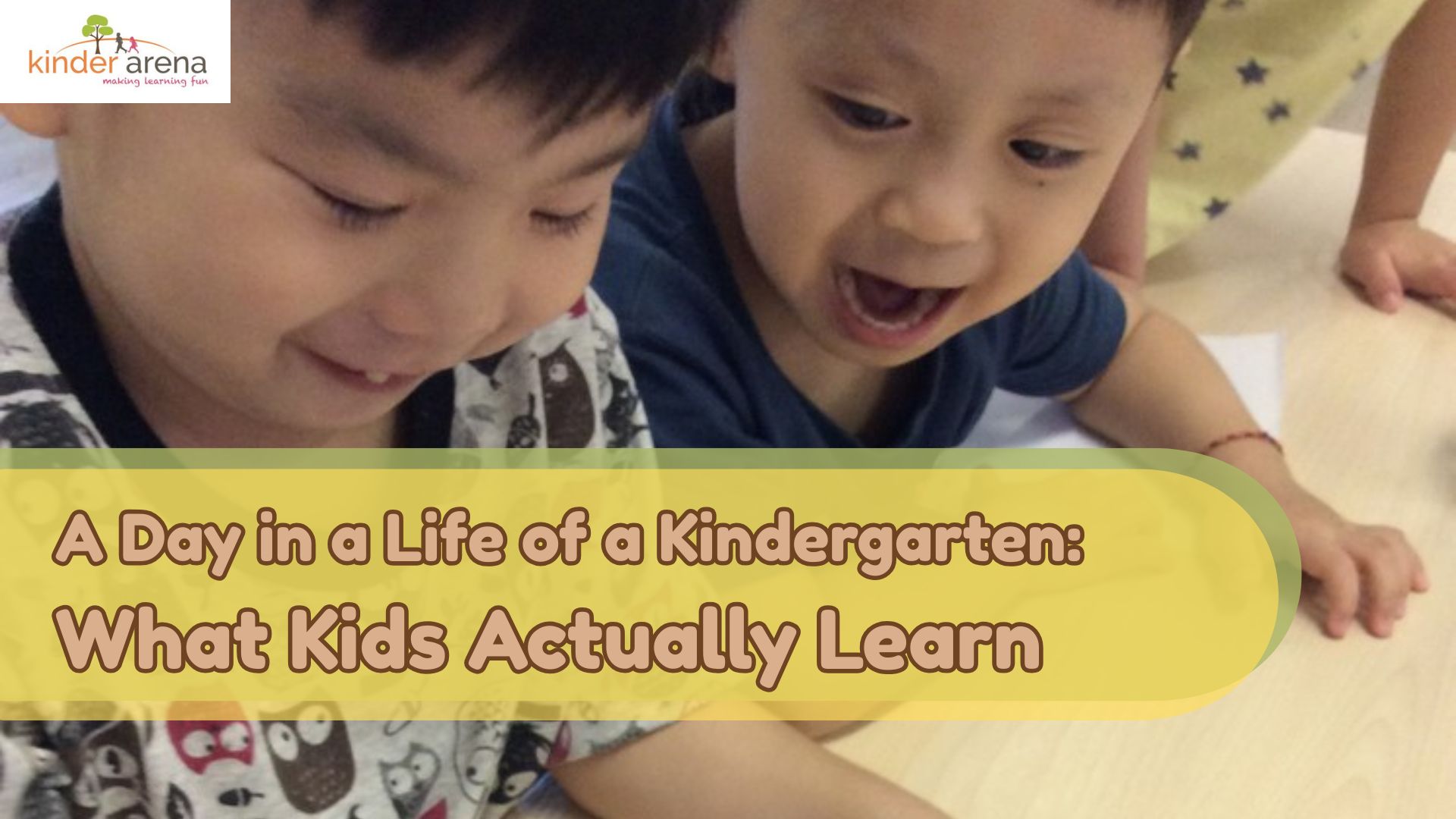 Children in kindergarten learn and play