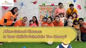 Children, teacher and parents having fun in after school classes