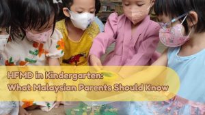 Children having fun in kindergarten with mask on to prevent any transmission