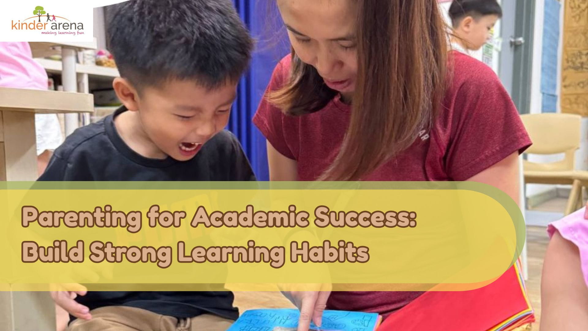 A mother parenting her child for academic success