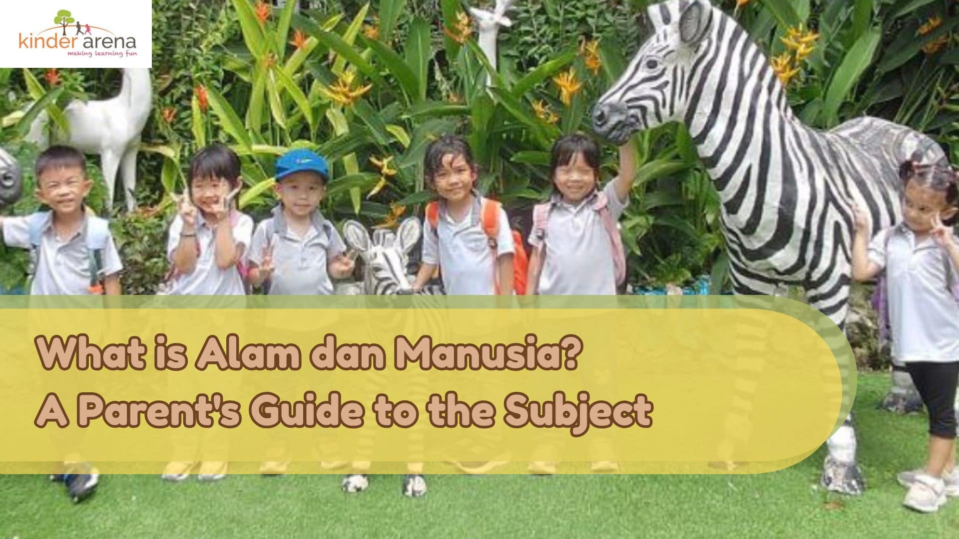 Children visiting zoo and natural