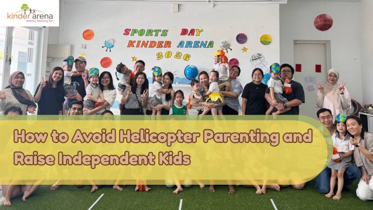Parents learning how to avoid helicopter parenting and raise independent kids with Kinder Arena